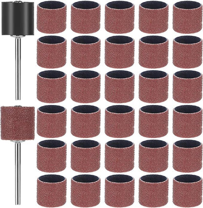 33pcs Dog Nail Grinder Pet Nail Grinder for Dogs Replacement Kit Sanding Drum Set with Grit Sanding Bands Pet Nail Smoother Dog Claw Care Rotary Tool Kit Dog Claw Trimmer Tools (1/2 Inch 120 Grit)