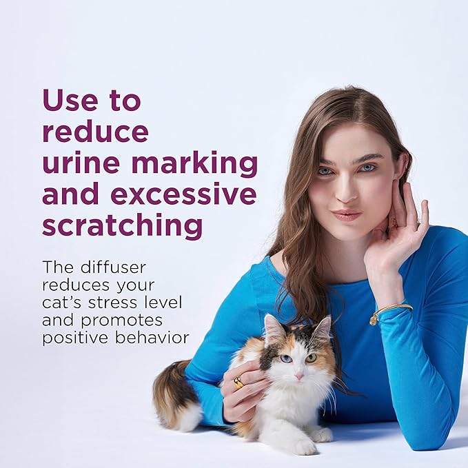 Comfort Zone 30 Day Starter Kit: 1 Cat Calming Diffuser & 1 Refill; Cat Pheromones Help Anxiety; Reduce Stress, Urine Marking, Scratching