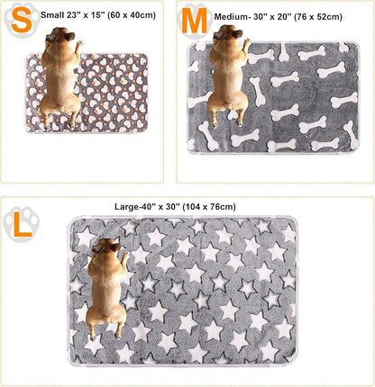 3 Pack Cat and Dog Blanket Soft & Warm Fleece Flanne Pet Blanket, Great Pet Throw Sleep Mat for Puppy Cats Small Medium & Large Dogs Cute Star/Love/Bone(Large 40" x 30")