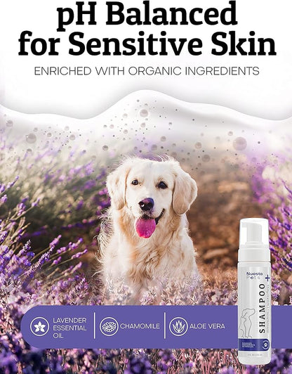 Pets Waterless No-Rinse Pet Shampoo | Soothing Hypoallergenic Gentle | time-Saving Stress-Free foaming Cleanser (1 8 fl oz Bottle Lavender)
