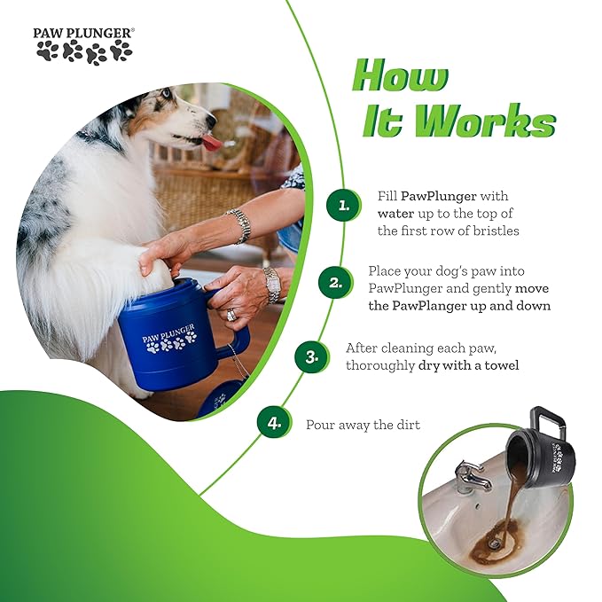 Dog Paw Cleaner - Puppy Essentials - Portable Dirty Paw Washer - Ideal for Large Dogs - Black