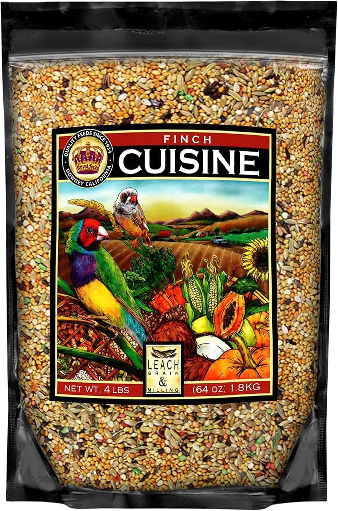 Finch Cuisine 4 Lbs, Finch Food, Nutrient-Rich Blend Bird Seed, Birdseed for Finches and Small Birds, Support Daily Energy, Growth & Healthy Balanced Diet, No Mess Bird Seed