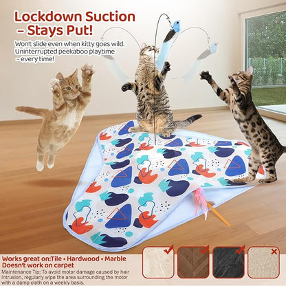 Interactive Cat Toys, Hide-and-Seek Automatic Cat Toy, Rechargeable Three-in-One Suitable for Kitten Toys to Interact and Play Automatically, with A Bird-Shaped Cat Toys for Indoor Cats