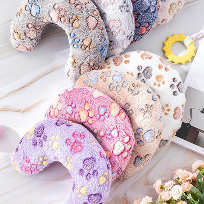 Suzile 8 Pcs Pillow for Cats Dog Neck Pillows Puppy Cat Bed Soft Pillow Fluffy Pet Calming Pillow Half Donut U Shaped Pet Neck Pillow Training Pillow Joint Relief Cervical Protection(Large)