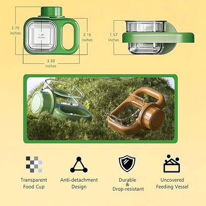 Hanging Small Animal Pet Feeder Set for Cage, Food Bowl and Gravity Water Dispenser with 3 Different Nozzles for Dog Cat Rabbit Bird Guinea Pigs Chinchilla Ferret Hedgehog