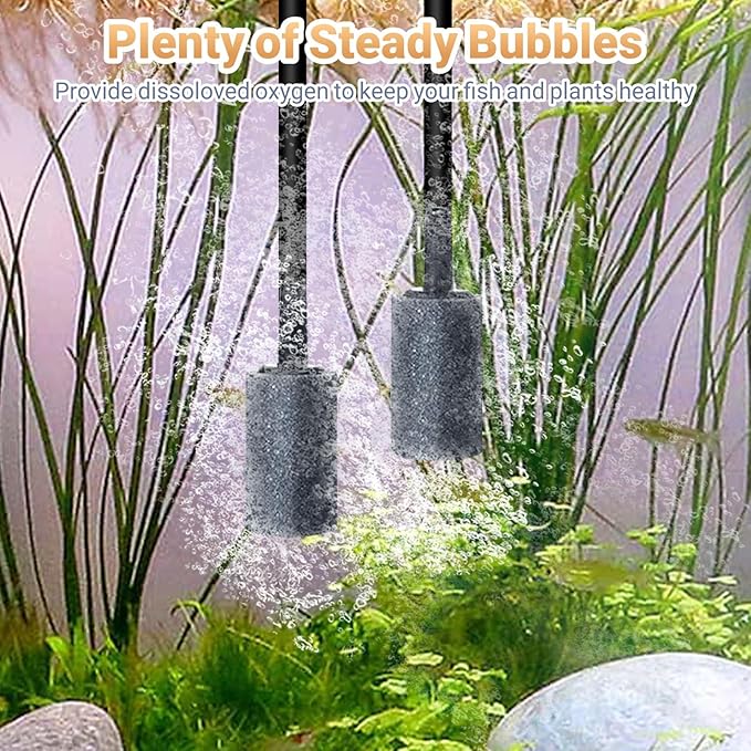 24 Pack 0.99 Inch Aquarium Air Stones, Long Lasting Aerator Oxygen Diffuser Aquarium Bubble Stone, Air Pump Accessories for Aquariums, Fish Tanks, Hydroponics, Ponds