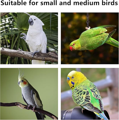 Suction Cup Bird Perch,Natural Wood Parrot Window/Bath/Car/Travel/Shower Perches Stand Portable Parakeet Grinding Stick Training Toys for Small and Medium Birds(Twist Grain)