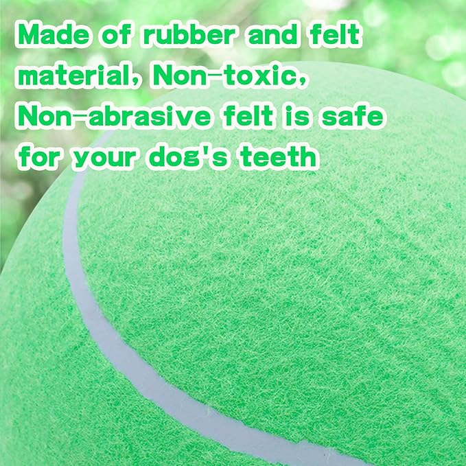 Large Dog Tennis Ball,9.5" Giant Doy Sport Ball Toy,Pet Birthday Present Interactive Dog Toys for Small Medium Large Dog (Green)