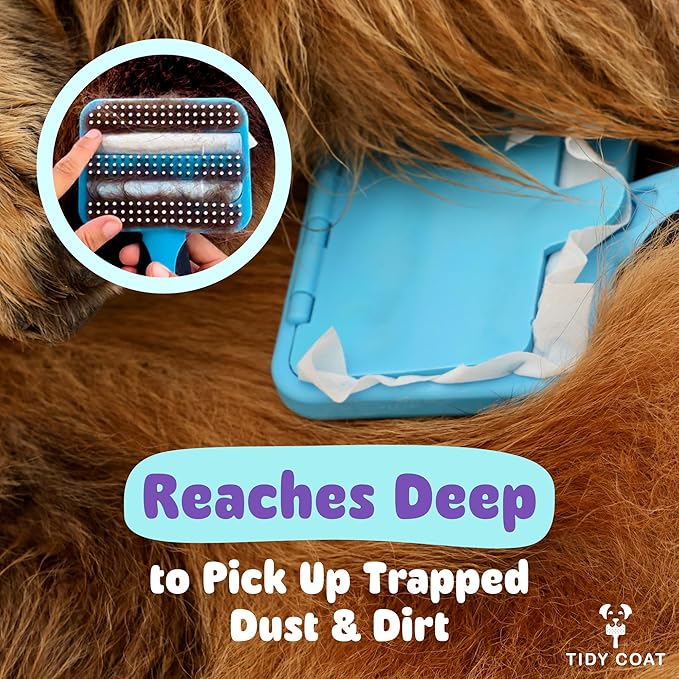 Tidy Coat Wet Wipe Dog Brush, Dog Grooming, Dog Accessories,