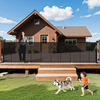 236" Retractable Baby Gates Dog Gate Extra Wide, 42" Tall Child Pet Safety Gate with Reinforced Strips for Stairs, Long Mesh Garage Gates Fence for Outdoor Indoor Large Openings Driveway Decks Patio