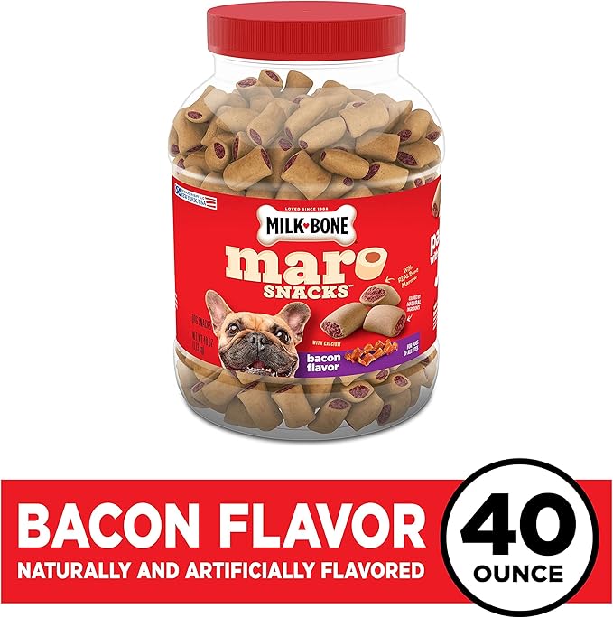 Milk-Bone MaroSnacks Bacon Flavor Small Dog Treats With Bone Marrow, 40 Ounces (Pack of 2) (Packaging Design May Vary)
