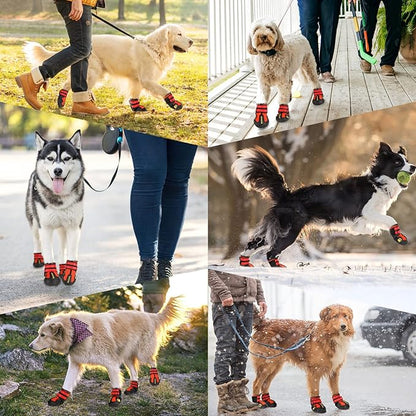 DcOaGt Dog Shoes for Large Dogs XXL, Waterproof Dog Boots with Anti-Slip Sole Breathable Reflective Paw Protectors Booties for Hot Pavement Summer Winter Snow Hiking Walking 4PCS(Size 9)