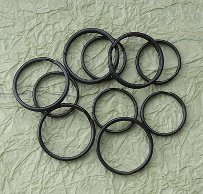 5 Pcs Dog Tag Clips with 5 Pcs 3/4 Inch Keychain 5 Pcs 1 Inch Keychain Multipurpose Metal Dog Tag Rings for Pet Kitten Cat Collars ID Holder Harnesses (Black)