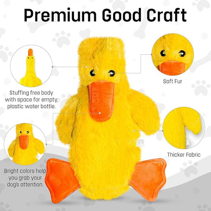 FGA MARKETPLACE Duck Flat NO Stuffing NO Squeak Plush Dog Toy, Funny Style Will Entertain Your Dog for Hours, Recommended for Small and Medium Dog 21 INCH Long