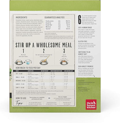 The Honest Kitchen Dehydrated Limited Ingredient Chicken Dog Food, Chicken & Quinoa, 10 Pound (Pack of 1)