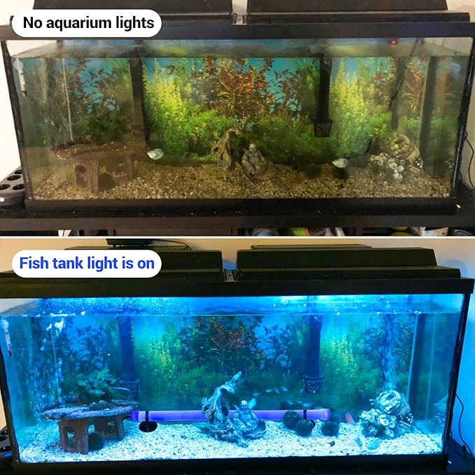 Submersible Fish Tank Aquarium Light: Underwater Fish Tank Light RGB Color Changing Brightness Adjustable - Silicone Led Aquarium Light with Remote and Suction for 20inch Aquarium Decorations