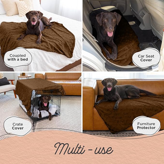 Best Friends by Sheri Calming Lux Dog Blanket, Dark Brown, 40" x 50"