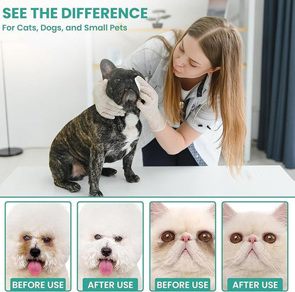 Dog Eye Wipes – 120 Pcs Soft Eye Wipes for Dogs and Cats – Natural Extracts Eye Care Balm for Pets – Easy to Use Dog Eye Wipes Tear Stain Remover for Sensitive Eyes – Hydrating Formula