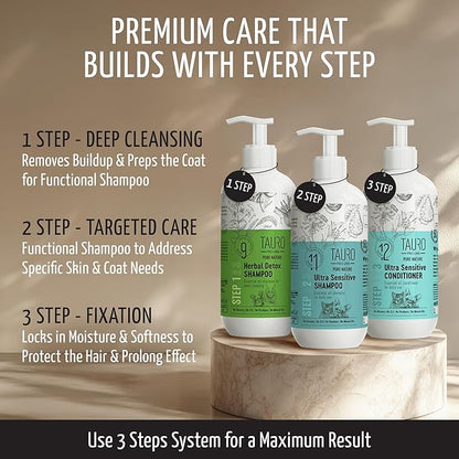 Pure Nature Ultra Sensitive Conditioner for Dogs and Cats with Sensitive Skin & Coat Sulfate Parabens SLS Free Natural Composition Gentle Grooming Product with Essential Oils