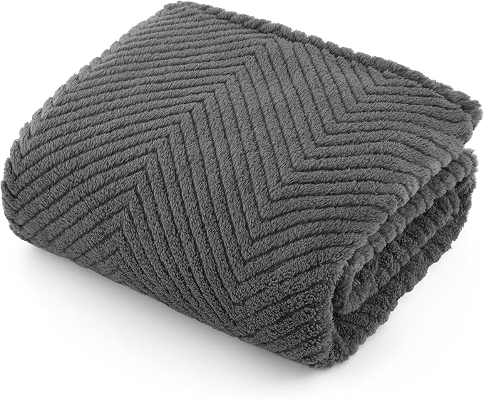 Bedsure Dog Blanket for Small Dogs Washable - Fluffy Fuzzy Puppy Cat Blanket with Premium 300GSM Coral Fleece Soft for Pet Kitten Doggy, Grey, 25x35IN