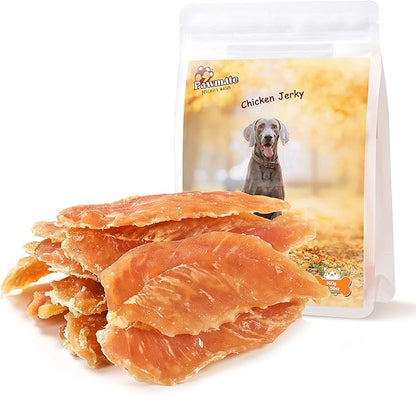 Chicken Jerky Tenders, Healthy Natural Dog Treats Rawhide-Free Grain-Free Chicken Jerky for Dogs High Protein Training Treats Snacks for Small Medium Large Dogs 12 Counts