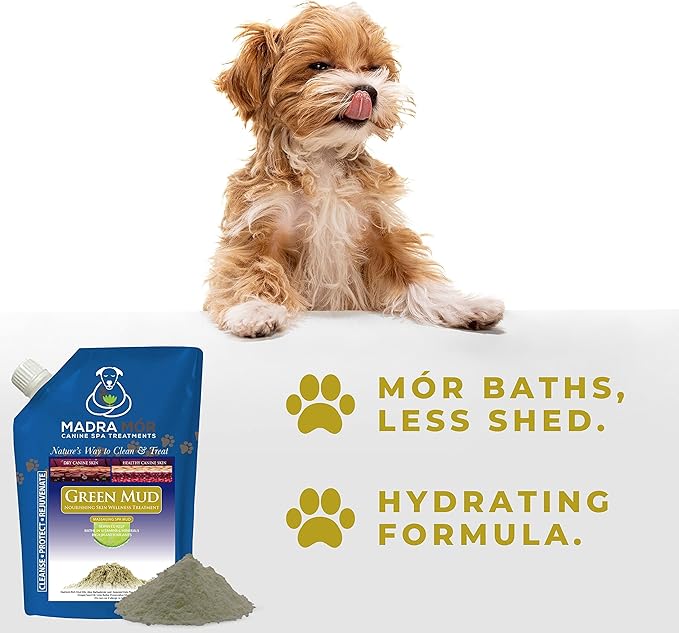 Worldwide Nutrition Bundle: Madra Mor - Dog Essentials Mud Bath, Dog Grooming, Dry Skin for Dogs Treatment, Dog Coat Skin Care Products - 10oz Pouch & Multi-Purpose Key Chain