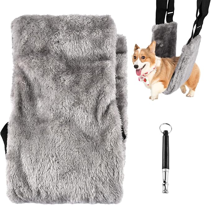 Dog Sling with Stainless Steel Pet Whistle, Dog Lifter for Large Elderly Dogs, Dog Support Harness for Back Legs, with Adjustable Japanese Buckle(Size:L)