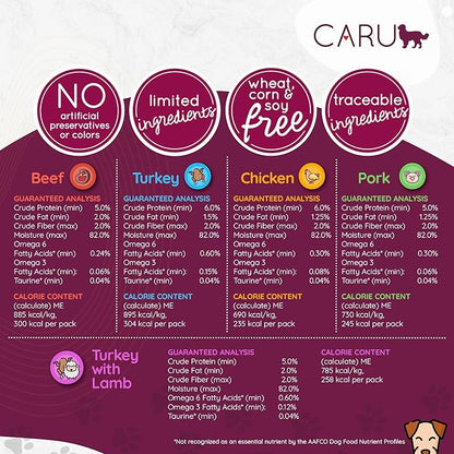 Caru Real Beef Stew for Dogs, Natural Adult Wet Dog Food with Added Vitamins & Minerals, Free From Grain, Wheat & Gluten (Pack of 12)