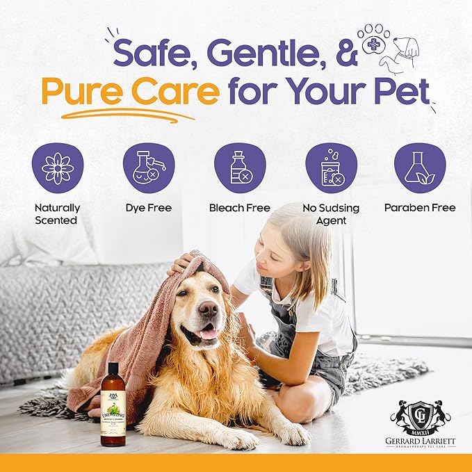 Dog Shampoo and Conditioner Energizing Grapefruit & Spearmint 16 Oz Dog Shampoo Itchy Skin Relief Aromatherapy Dog Shampoo for Smelly Dogs with Aloe Vera & Oatmeal Shampoo for Dogs by Gerrard Larriett