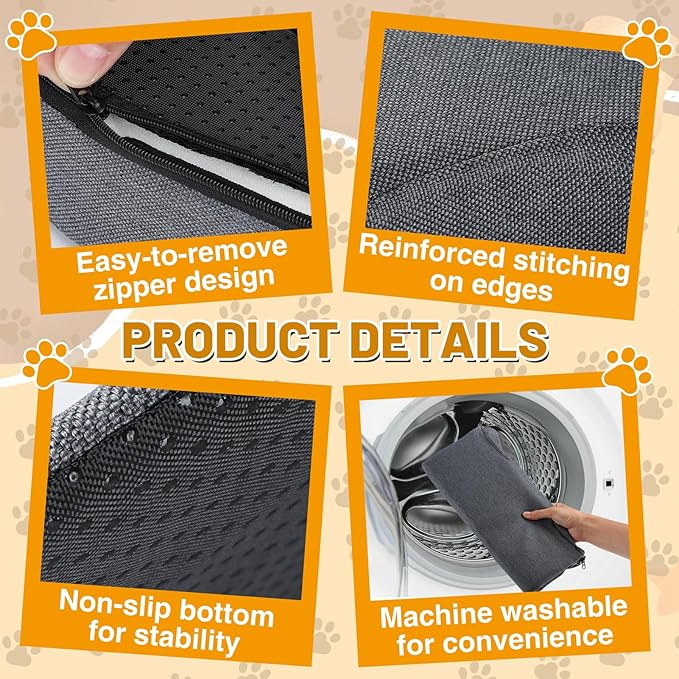 Dog Pillow Benefit for Cervical Vertebra/Neck -Dog Calming Pillow for Soothing Joints and Improving Sleep, Arched Dog Bed Pillow with Sponge Support, Washable for Large Dogs, L