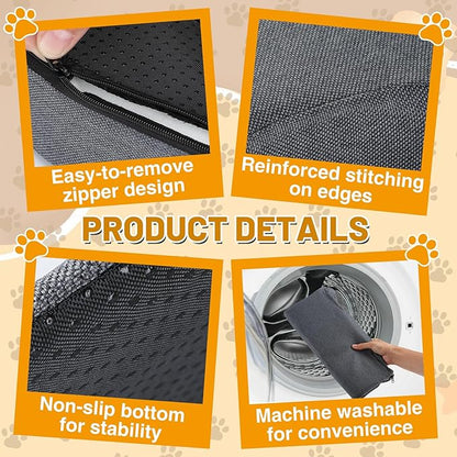 Dog Pillow Benefit for Cervical Vertebra/Neck -Dog Calming Pillow for Soothing Joints and Improving Sleep, Arched Dog Bed Pillow with Sponge Support, Washable for Large Dogs, L