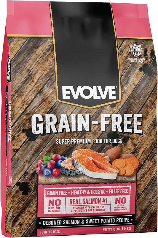 Evolve Grain Free Deboned Salmon & Sweet Potato Recipe Dog Food, 12 lb.