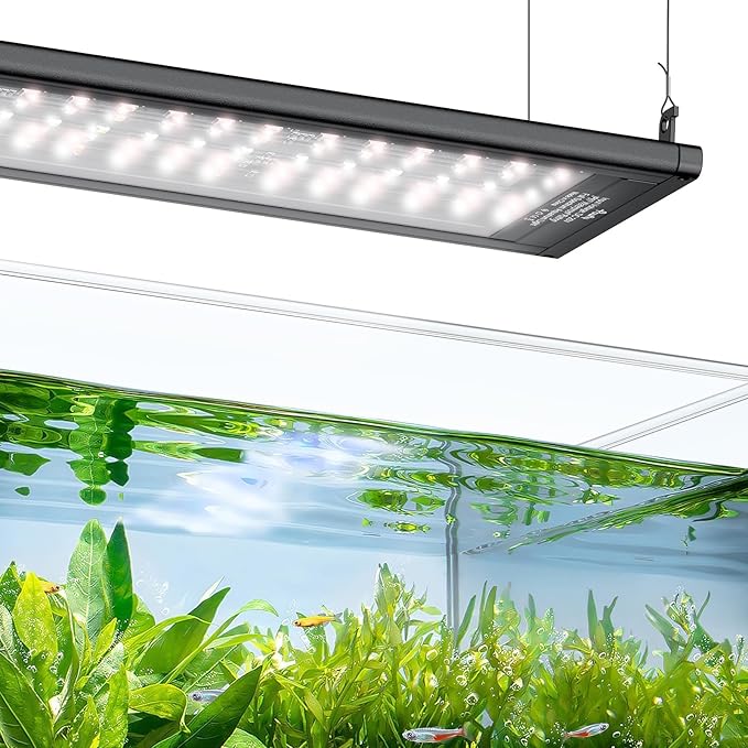 Pawfly Aquarium Light for Plants, 27 W Fish Tank Light, Full Spectrum Aquarium Lights, 24/7 LED Aquarium Light for Fish Tank with Timer & Adjustable Brightness, Fishes Lamp for 16"-22" Tanks