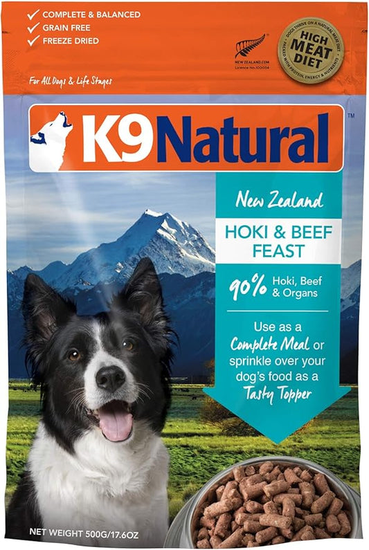 K9 Natural - Grain Free Freeze Dried Dog Food - Hoki & Beef, 1.1lb
