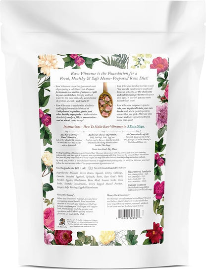 Dr. Harvey's Raw Vibrance Dog Food, Human Grade Dehydrated Base Mix for Dogs, Grain Free Raw Diet (3 Pounds)