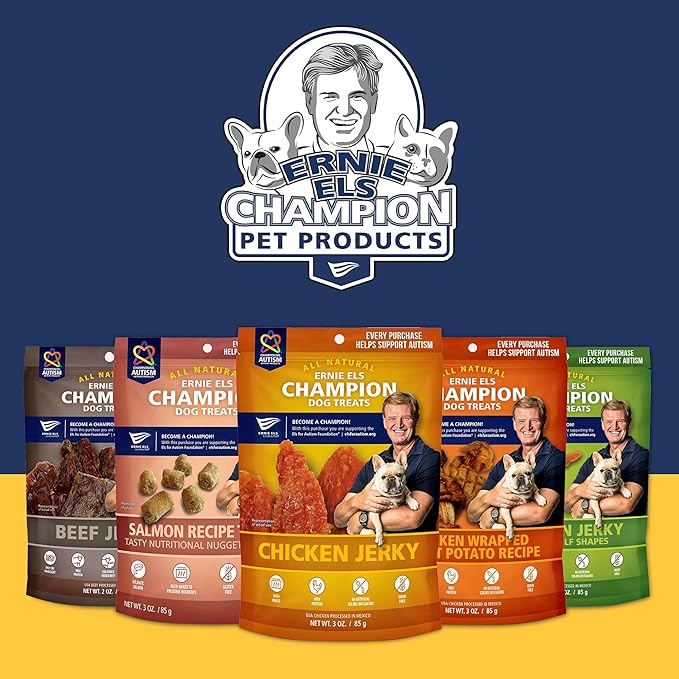 Ernie Els Premium Dog Treats Bundle: Chicken Jerky, Freeze-Dried Chicken and Chicken Wrapped Sweet Potato, (Pack of 3), Nutritious and All Natural for Healthy Snacking, Training and Rewards