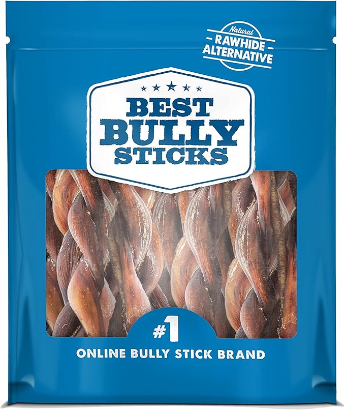 Best Bully Sticks 4-5 Inch Braided Bully Sticks - 1 lb (Pack of 1) - Natural, Easily Digestible, Limited Ingredient, Rawhide Alternative, Free-Range Grass-Fed