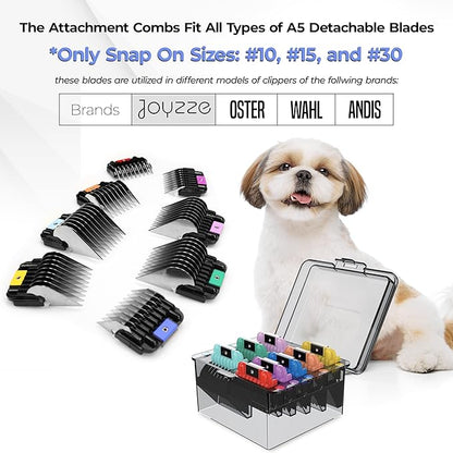 A5 Clipper Stainless Steel Comb Set  Grooming Guide Combs for Dogs, Cats & Horses  Fits Detachable Blades #10, #15, #30  Not Compatible with 5-in-1 Clippers