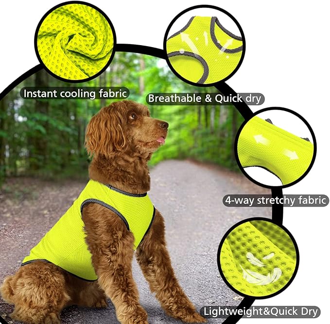 2 Pack Cooling Shirts for Dogs, Lightweight Mesh Breathable Dog Clothes for Medium Dogs Boy Girl,Sleeveless Sun Protection Shirts for Dog&Cat Puppy Vest Pet Apparel