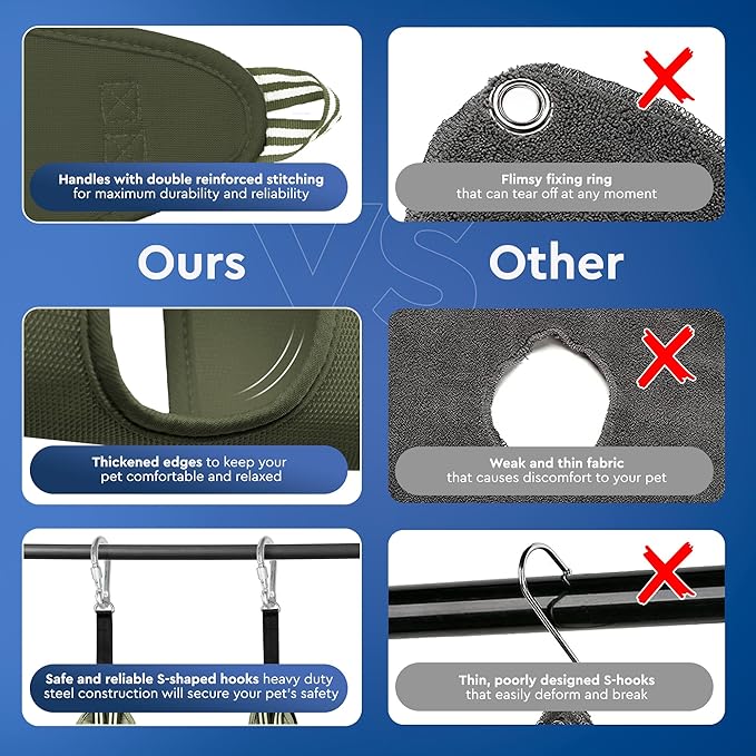 Dog Hammock for Grooming  Hanging Harness for Nail Trimming, Clipping, Pet Grooming Hammock Sling  Dog Holder, Hanger, Restraint Bag  Safe and Easy Pet Care at Home