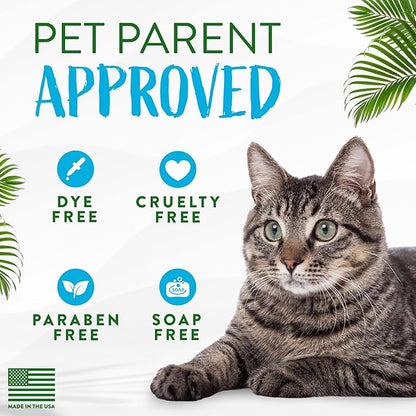 TropiClean No Rinse Waterless Cat Shampoo | Dandruff Treatment | Moisturizing Dry Shampoo for Dry Skin | USA Made | Aqua de Coco Scent | 7.4oz.