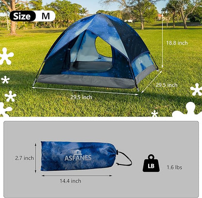 Outdoor Waterproof Pet Camping Tent, Cave Bed for Indoor Cats and Small Dogs, Portable Cat House Dog House, 29.5x29.5x18.9'', Navy Blue, M.