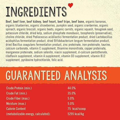 Stella & Chewy's Freeze Dried Raw Grass-Fed Beef Meal Mixers  SuperBlends Dog Food Topper  Grain Free, Protein Rich Recipe  3.25 oz Bag