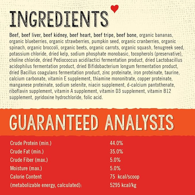 Stella & Chewy's Freeze Dried Raw Grass-Fed Beef Meal Mixers  SuperBlends Dog Food Topper  Grain Free, Protein Rich Recipe  16 oz Bag