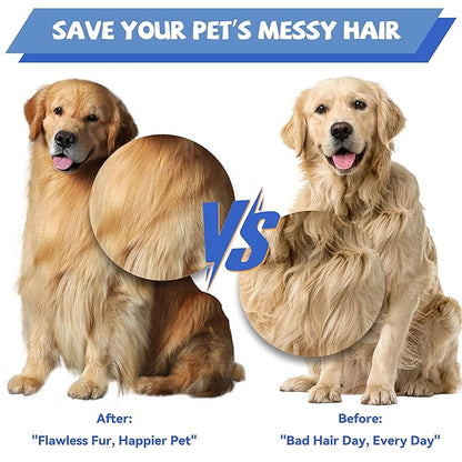 8.5 Inch Dual Tooth Pet Comb for Mats and Tanglesï¼_oratable Grooming Dematting Comb for Indoor long-haired cats and dogs,Pet Family Supplies,Removing Tangles,Knots,Undercoat and Excess Hair