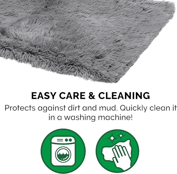 Furhaven Waterproof Throw Blanket for Dogs & Indoor Cats, Washable - Shaggy Plush Calming Long Faux Fur & Velvet Dog Blanket - Gray, Small