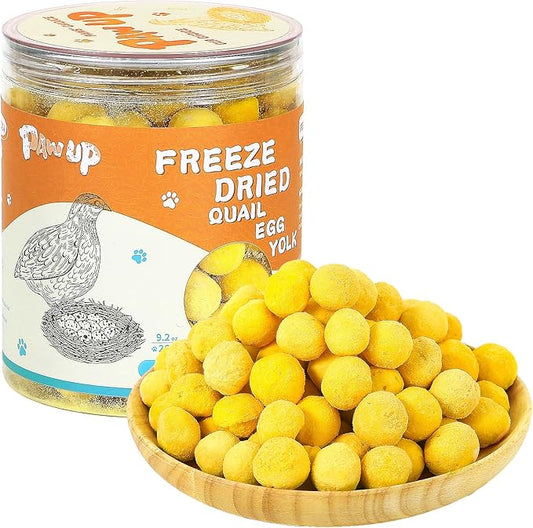 Freeze Dried Quail Egg Yolk Pet Treats, Freeze-Dried Pet Food for Dogs, Cats, Pure Fresh Ingredient, 9.2 oz, Rawhide Free, Gluten&Grain Free