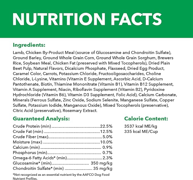 IAMS Large Breed Adult Dry Dog Food Lamb & Rice Recipe, 15 lb. Bag