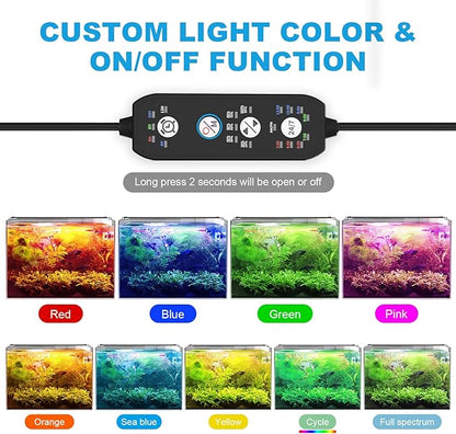 SEAOURA Led Aquarium Light for 24 Inch to 30 Inch Fish Tank, 24/7 Cycle and DIY Mode, Full Spectrum, 7 Colors, Auto On/Off, Adjustable Timer/Brightness, 22W Fish Tank Lights with Extendable Bracket