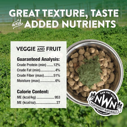 Northwest Naturals Freeze-Dried Veggie & Fruit Functional Topper - for Dogs & Cats - Healthy, Limited Ingredients, Human Grade Pet Food, All Natural - 5 Oz (Pack of 2)